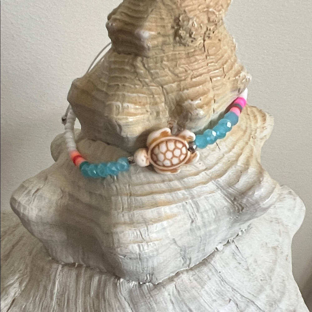Colorful Turtle Beaded Adjustable Bracelet